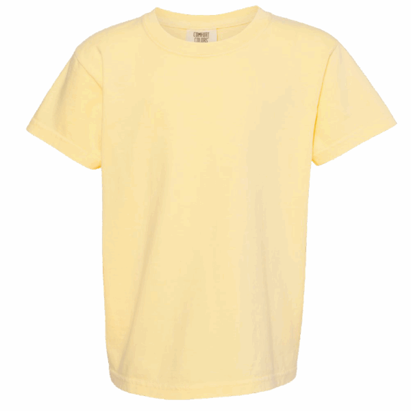 Example of a tee from Comfort Colors, butter in color
